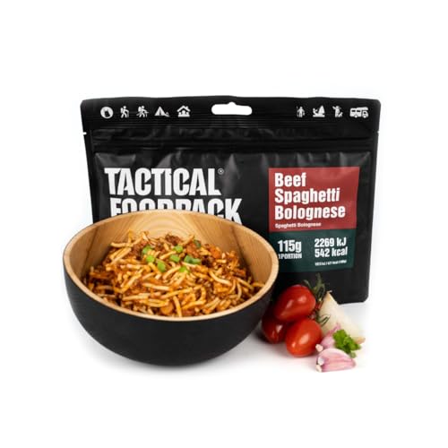 Tactical Foodpack Spaghetti Bolognese - Gefriergetrocknete Mahlzeiten I zum Verzehr bereit I MRE I Survival I Outdoor Nahrung I Trekking Nahrung I Expedition I Office