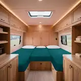 ZYBSLCSY Stretch-Samt Spannbettlaken Wohnmobil Mit Schnürung, Spannbetttuch Für Wohnwagen, Blatt Für Heckbetten Set 3 Teilig Mit 2 Längsbetten + Mittelteil (Turquoise Blue)