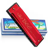 Mundharmonika C-Dur Harmonica,10 Löcher mundharmonika Diatonisch,Major Blues Harmonika,Mundharmonika für Kinder,Student, Fortgeschrittene und Anfänger mit Etui