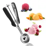 QOUBNIC 5cm Eisportionierer Edelstahl, Eislöffel Portionierer 304 Eisportionierer Edelstahl Eiskugelportionierer mit Auslöser Groß Eiskugelportionierer für Eiscreme Plätzchen Kuchen Teig Obst