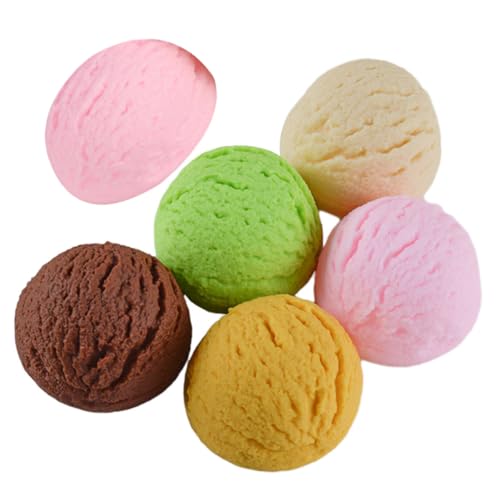 YARNOW 6Stücke Künstliche Eiskugeln Simulation Von Eisdesserts Für Gastgeschenke Eisbällchen Requisite Und Dekoration Bunten Farben