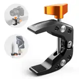 K&F Concept MS15 Multifunktionale Superklemme,Magic Arm Clamp mit 1/4" Gewindelöcher,Super Clamp für Blitzlicht, Stativ, LCD/DV-Monitor, LED-Leuchten, Crab-Shaped Clamp