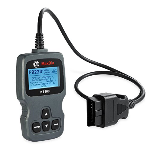 MaxDia® KT100 OBD2 Diagnosegerät EOBD für alle Fahrzeughersteller, Sprache: DE