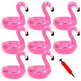 Aufblasbarer Getränkehalter Flamingo，8 Stück Pool Getränkehalter schwimmend，Schwimmender getränkehalter für Beachparty Hawaii Party Schwimmbad Strand,Deko für Jungen und Mädchen