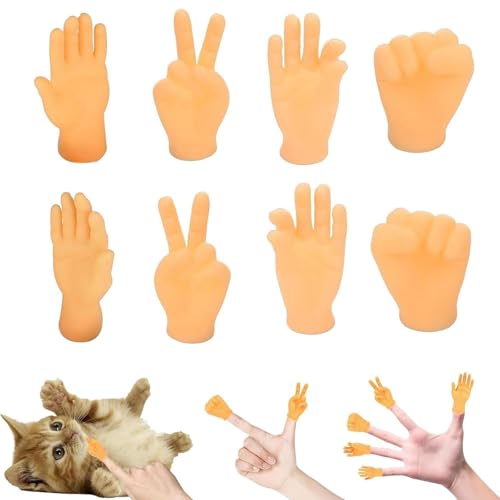 Mini Kleine Hände Fingerpuppen,10 Stück Winzige Hände Fingerpuppe Set,Fingerpuppe Lustige, Mini Finger Hände Set, Gummi Lustige Minihände Set, Fingerhände Toy Party Mitgebsel