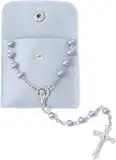 TELAIN Katholische Rosenkranz Perlen für Frauen - Firmung Geschenke für Mädchen, Einfache Farbe, Button-Beutel, Kunstperlen Rosenkranz, Geschenke für Frauen