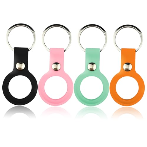 4 Stück Tracker Silikon Hülle, Kratzfest Schlüsselanhänger Hülle Kompatibel mit Kratzfest Airtag Case Tracker