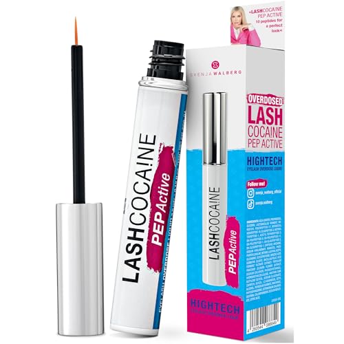 LASHCOCAINE PEP ACTIVE - Wimpernserum ohne Hormone – Schützt & kräftigt die Wimpern - Wimpernbooster mit Pflegekomplex von Svenja Walberg - VEGAN - MADE IN GERMANY - 3,5ml