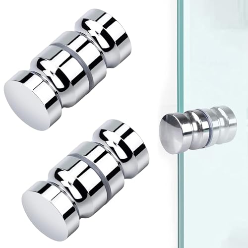 aghoer Dusche Türknopf, 2 Stück Duschtürknopf, M8 x 30mm Dusche Türknopf Edelstahl, Dusche Griff, für Duschtür Glastüren Schiebetür