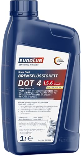 EUROLUB 549001 Bremsflüssigkeit LS.6 DOT4 LS.6 (Class6), 1 Liter