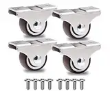 GBL Möbelrollen Schwerlast + Schrauben - 25mm 40KG - 4 Rollen klein ohne Möbel Bremse - keine Spuren & Leise - Schwerlastrollen Transportrollen für Palettenmöbel. Gummi,Pu