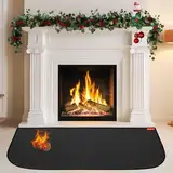 Feuerfeste Matte für Kaminofen Standardgröße 100 x 60 cm | Inklusive 4 Anti-Rutsch-Streifen für zusätzliche Sicherheit | Vermeiden Sie Verbrennungen und Funkenschutzplatte