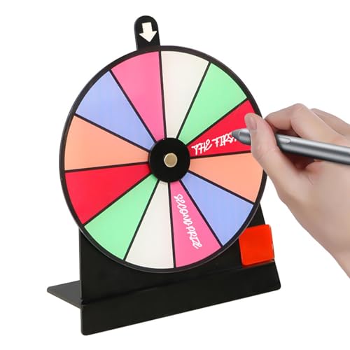 glücksrad zum drehen, Spinnings prize wheel, roulette wheels mit Ständer, für Glücksspiele, rutschfestes, abnehmbares Spin-The-Wheel-Spiel mit Ständer | Löschbare Acryltafel mit 12 Steckplätzen