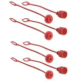 Staubkappe für hydraulische Kupplung, 4 Sätze ISO7241-B Hydraulikkupplung, Staubkappe, 6,35 mm männlich, weiblich, rotes Gummi-Ersatzteil für Industrie (1/2 Zoll)