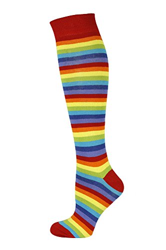 Mysocks Kinder Kniestrümpfe Socken Streifen Regenbogen, 27-30