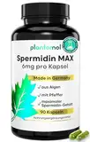 6mg Spermidine pro Kapsel aus Chlorella Algen Extrakt - frei von Weizenkeim-Extrakt - Spermidin MAX mit Pfeffer - vegane Spermidin Kapseln hochdosiert - 540mg/Dose - plantomol®