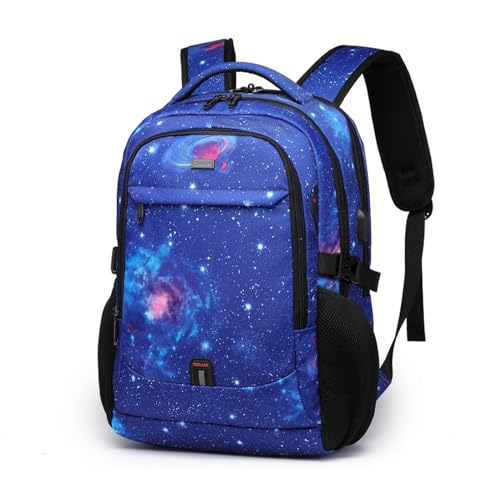FANDARE Laptop-Rucksack Herren Damen Schulrucksack mit USB-Ladeanschluss Handgepäck Geschäft Arbeiten Schulranzen Laptoptasche für Arbeit Reisen Wandern Tagesrucksack Daypacks Hochschule Himmelblau
