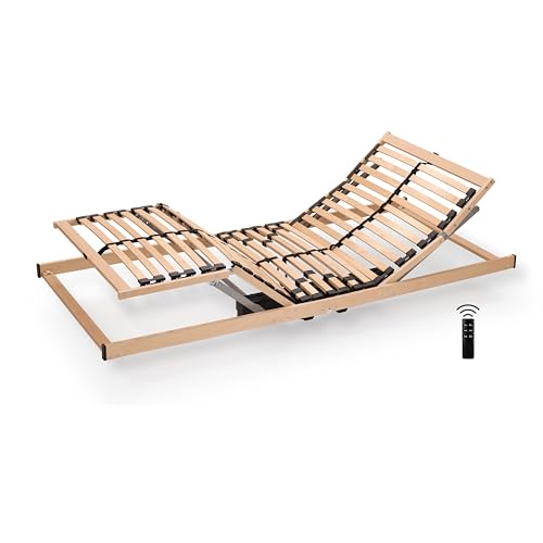 Lattenrost mit Motor 90x200cm | fertig montiert | elektrisch verstellbar | Härte-Regulierung | zum Klappen | Made in Germany | direkt vom Hersteller