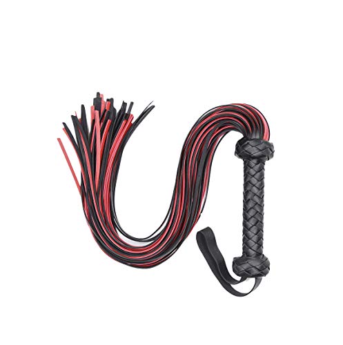 Leder Peitsche Verführung des Partners Peitsche Sex Spielzeug, Bondage Spiele Klassische SM Peitsche Bondage Flogger, schwarz/rot länge 64.5cm