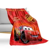 MccQueen Decke, MccQueen Auto Microfaser Decke Cartoon Fleecedecken Flauschige Kuscheldecke 3D Digitaldruck Decke Reisedecke Blanket für Sofa für Kinder, Mädchen und Erwachsene (100 x 140 cm)