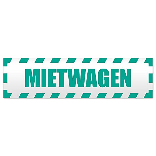 Kiwistar - Autoaufkleber - Mietwagen gestreift - Hinweis Aufkleber Sticker für Auto, Kfz, Fahrrad, PKW, LKW - 20cm - Türkis