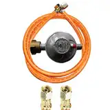 TGO Gasgeräte GmbH 30mbar Fahrzeug-Druckregler + Gasschlauch WINTERFEST 2 X 1/4' links Überwurfsmutter (30mbar + 40 cm Gasschlauch)