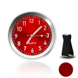 Selbstklebende Uhr Armaturenbrett, Mini Auto Uhr, Kleine Uhr Universelle für Auto mit Lüftungsschlitz Clip und Klebepad, Uhr Klein Geeignet für Dashboard Auto Dekoration Home Decor(Rote)