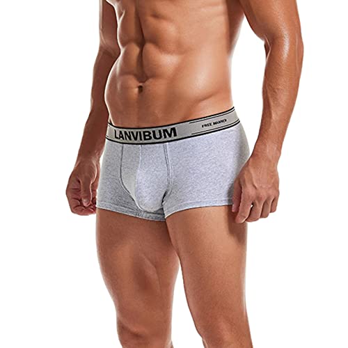 WKAYsIV Unterwäsche Herren Slip Klein Kleidung Herren Angebote Unterwäsche Herren Brief Unterwäsche Herren Kompression Body Herren Unterwäsche String Boxershorts Head(Grey,L)