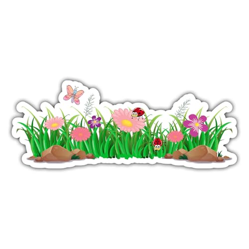SmartDistributors Bunte Blumen-Aufkleber, abnehmbar, nicht magnetisch, wasserdicht, Vinyl-Aufkleber für Fenster, Stoßstangen, Laptop und Bücher, 1 Stück