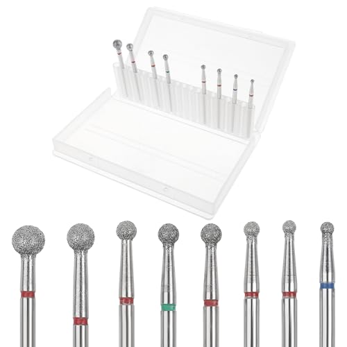 8 Stück Nagelfräser Bits Set Nagelhaut Nagelbohrer 3/32 Zoll Kugelspitze Diamant Nail Drill Bit Professionelle Nagelfräser Aufsätze Elektrische Nagelfeile Gel Polierspitze Werkzeuge