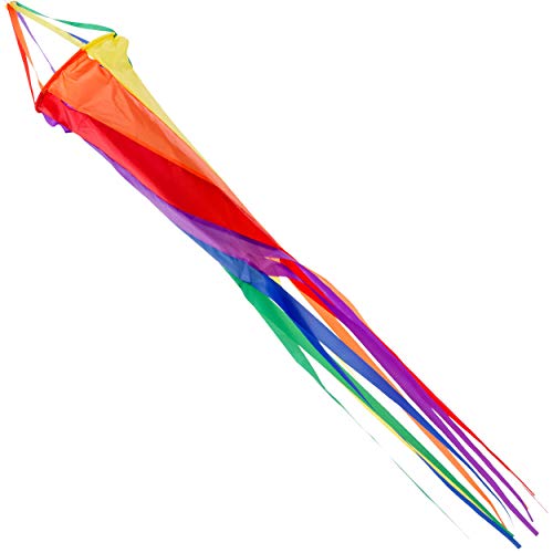 Wolkenstürmer® Windsack Größe: 90 cm – Regenbogen Windturbine - UV-beständig, robust und wetterfest – Windspiel mit Aluwirbel für Garten, Terrasse