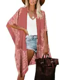 breezy lane Damen Badeanzug Cover Up Kimono Boho Loose Sommer Strickjacke Bikini Beachwear Cardigan Resort Bekleidung