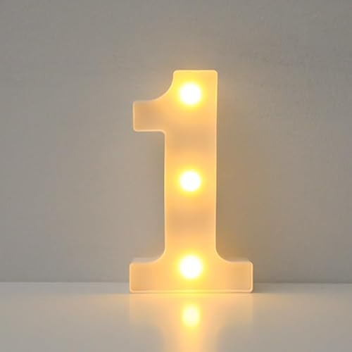 JYB Hopefuture LED Zahlen 3D Lampe Beleuchtete Ziffern, Dekorations Zahlen Nachtlicht Lampe 0 1 2 3 4 5 6 7 8 9, für Hochzeit, Geburtstag, Party, Weihnachtslampe (1)