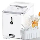 VINATO Eiswürfelmaschine, Eiswürfelmaschine Klein, 9 Eiswürfel in Nur 6 Minuten, Gerauscharmem Betrieb, Ice Cube Maker 15kg/24h, Weiß