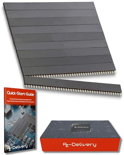 AZ-Delivery 10er Set Buchsenleisten - 40 Pins, 2.54mm Rastermaß, Gerade, Einreihig, Hochleistungs-Kontaktmaterial