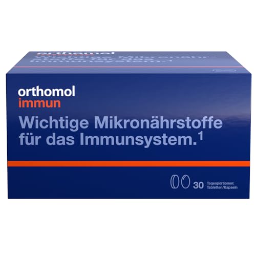 Orthomol Immun - Mikronährstoffe zur Unterstützung des Immunsystems - mit Vitamin C, Vitamin D und Zink - Tabletten/Kapseln, 30 St. Tagesportionen
