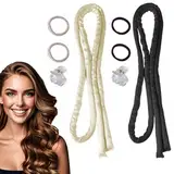 Guyode 2 Stück Neu Rutschfest Heatless Curls, Silk Heatless Curls Band Lockenwickler über Nacht, Locken Ohne Hitze, Hitzefreie Lockenwickler, Heatless Curler für Langes Haar und Kurzes Haar