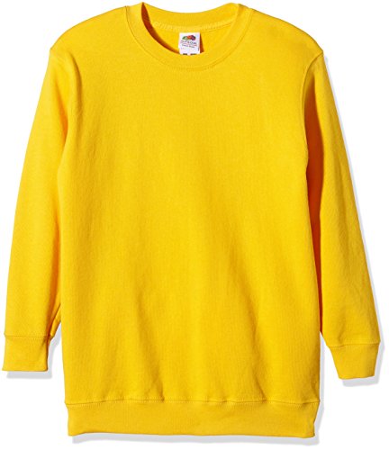 Fruit of the Loom Jungen Regular Fit Sweatshirt, Gelb (Sonnenblumengelb 34), Gr. 152 CM (Herstellergröße: 12/13 Jahre )