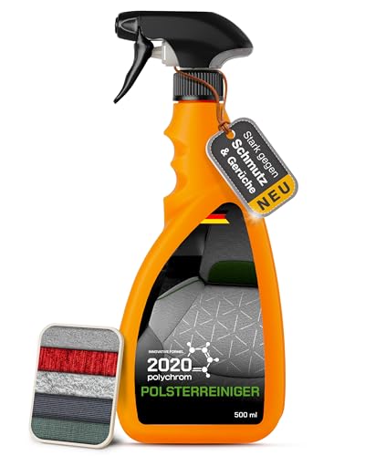 Polsterreiniger Spray 500ml für Autositze, Sofa, Couch & Matratze – Textilreiniger & Fleckenentferner – Möbelstoffe & Autopolsterreiniger – Schaum oder Sprühfunktion – Made in Germany