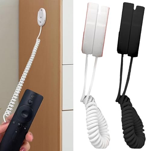 Fernbedienung Anti-Verlust Seil Mit Selbstklebendem Aufhänger Rückziehbares Kabel Für Fernbedienungen Halterung Für Tv-Fernbedienung Sicherheitskabel Für Zuhause Und Hotel(2 Stück Schwarz Weiß)
