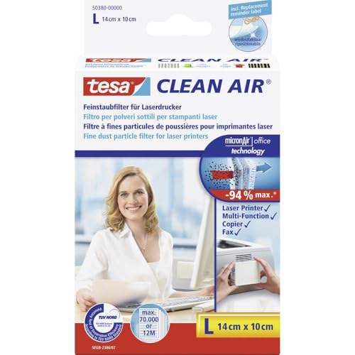 tesa Clean Air - effektiver Feinstaubfilter für Laserdrucker (Größe L)