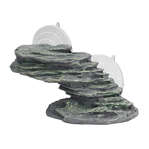 Reptile Basking Rock Aquarium Ornament Realistische Schildkröte Klettern Plattform für Aquarium Eidechse sicher ungiftig