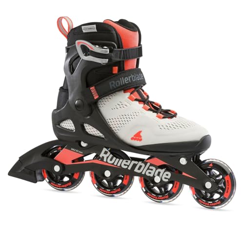 Rollerblade MACROBLADE 80 W, Damen Inline Skates, Inliner für Einsteiger & Gelegenheits Skater, Gletscher Grau/Koralle, Gr. 40