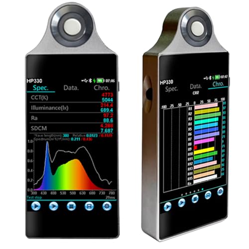 Tragbarer Spektrometer Lichtmessgerät Analysator Belichtungsmesser Spektrofotometer (inkl. MwSt.), 3,5-Zoll Touchscreen, 380-780nm