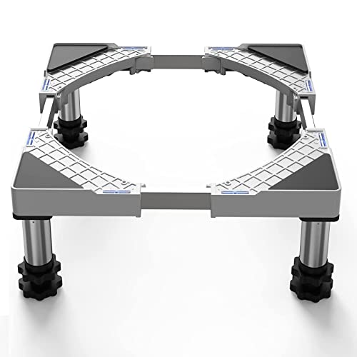 DEWEL Waschmaschinen Untergestell für Kühlschrank Verstellbare Waschmaschine Sockel für Trockner und Gefrierschrank, Untergestell für Waschmaschin, Einstellbare Breite 43-57cm, Höhe 18cm-22cm
