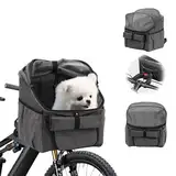 BigKing Fahrradtasche für Haustiere, Fahrradkorb vorne für Hunde, Faltbarer Fahrradkorb, geeignet für Outdoor-Reiten und Camping mit Haustieren