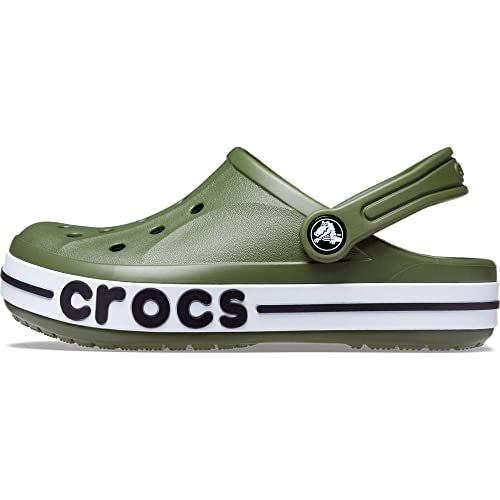 Crocs Bayaband Clogs für kleine Mädchen und Jungen mit Fersenriemen für sicheren Halt 19-20 EU Army Green