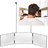 hagvot Herbst 3-Way Mirror Trifold Mirror 360 Degree Adjustable Shaving Mirror with Holders for Makeup Styling