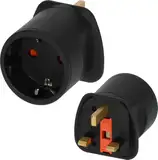 Brennenstuhl Reisestecker/Reiseadapter (Reise-Steckdosenadapter zum Anschluss elektrischer Geräte mit Schutzkontakt Stecksystem in Ländern mit British Standard Stecksystem) schwarz