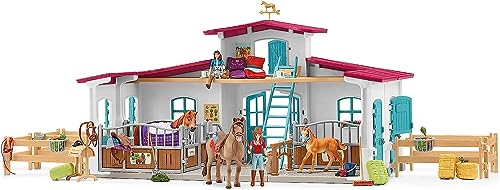 schleich 42567 HORSE CLUB Reiterhof, 115 Teile Pferdestall Spielset mit 3 x schleich Pferde Tierfiguren und vielem mehr, Spielzeug für Kinder ab 5 Jahren